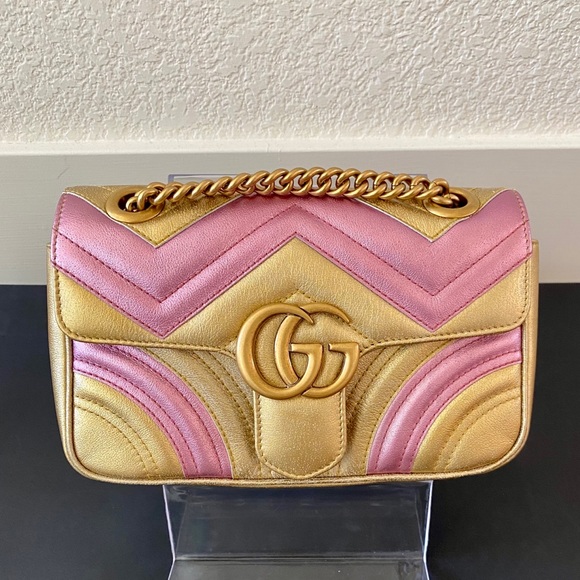 Gucci Handbags - Brand New Gucci mini flap in metallic leather